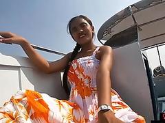 Rented a boat for a day and had sex on it with his Asian teen girlfriend