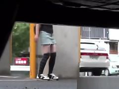 Asian lady pees herself