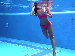 Tiffany Tatum mastubates her sexy hairy pussy by the pool